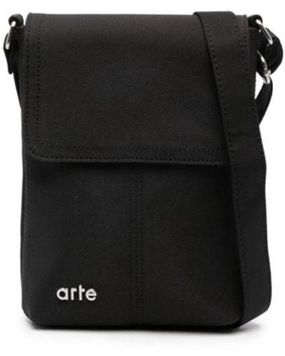 Arte' Logo-lettering Messenger Bag - Black