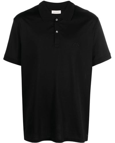 Alexander McQueen Seal Logo-Embroidered Polo Shirt - Black