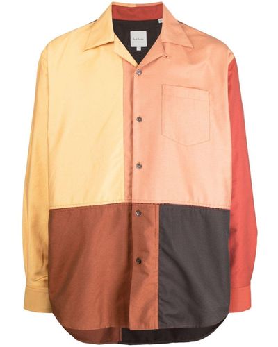 Paul Smith Colour-block Long-sleeve Shirt - Orange