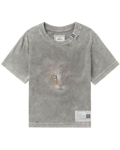 Maison Mihara Yasuhiro Graphic-print Cotton T-shirt - Grey