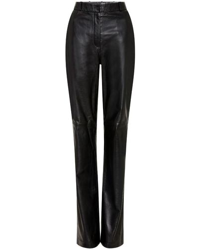 Rebecca Vallance Pantalon Lincoln en cuir à taille haute - Noir