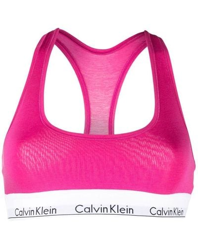 Calvin Klein Unlined Racerback Bralette - Pink