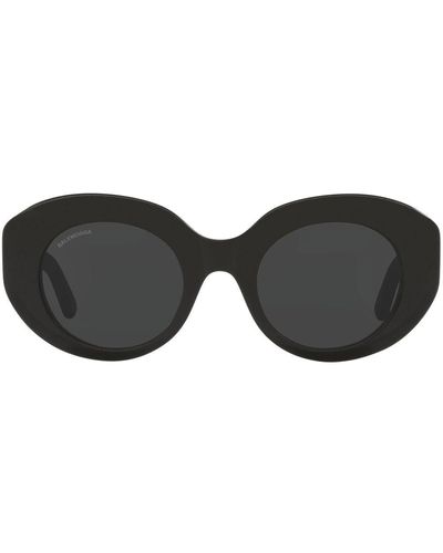 Balenciaga Occhiali da sole BB0235S tondi - Nero