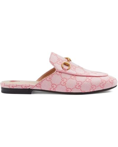 Gucci Princetown GG Canvas & Leather Slipper - Pink