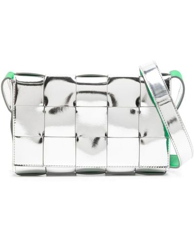 Bottega Veneta Medium Cassette Leather Shoulder Bag - White