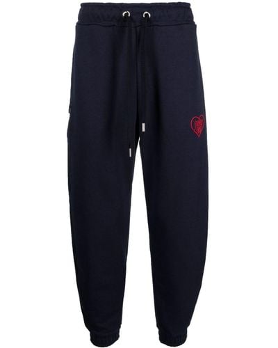 FAMILY FIRST Heart Logo-embroidered Track Pants - Blue