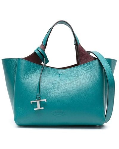 Tod's Mini Leather Tote Bag - Blue