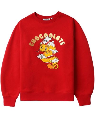 Chocoolate Year Of The Dragon Cotton-blend Sweatshirt - Red
