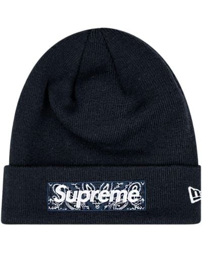 Supreme Bonnet à logo x New Era - Bleu