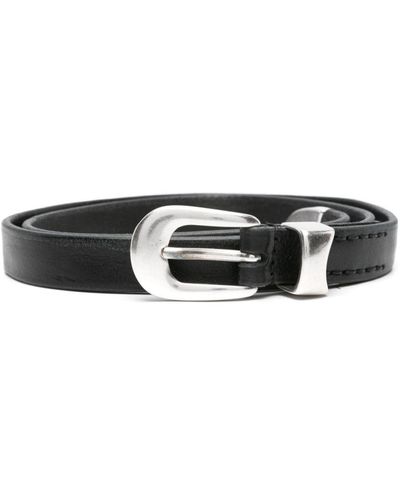 Our Legacy Buckle-fastening leather belt - Schwarz