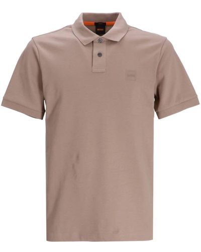 BOSS Logo-appliqué Cotton Polo Shirt - Brown