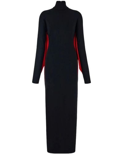 Ferragamo Bat-sleeves Long Dress - Black