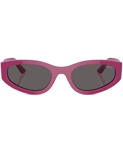 Vogue Eyewear Logo-print Oval-frame Sunglasses - Red