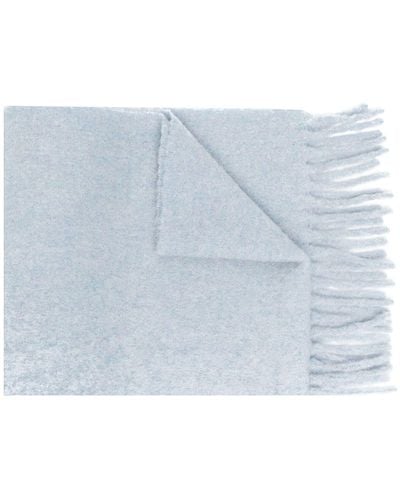 Marni Écharpe en laine d'alpaga à logo appliqué - Bleu