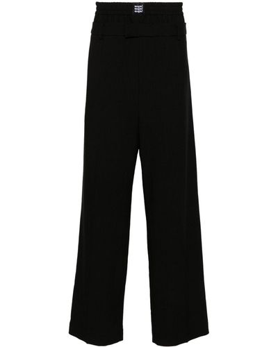 MSGM Pantalones de vestir con cintura doble - Negro