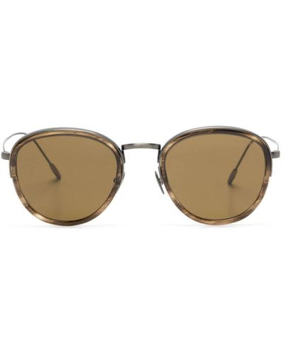 Giorgio Armani Tortoiseshell Effect Oval-frame Sunglasses - Grey