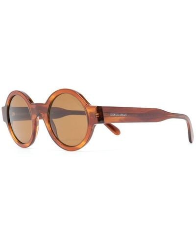 Giorgio Armani Tinted-lens Round-frame Sunglasses - Brown