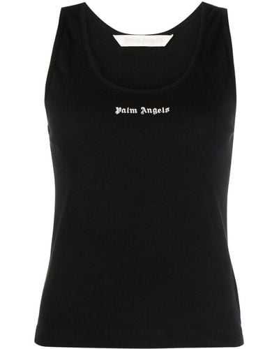 Palm Angels Top With Olympic Neckline - Black