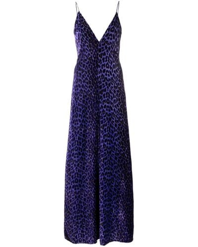 Forte Forte Forte_forte Leopard-print Velvet Dress - Blue