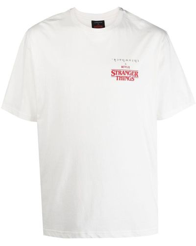 Throwback. T-shirt con stampa x Stranger Things - Bianco