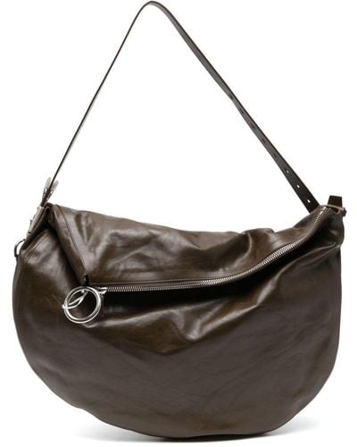 Burberry Clip-hardware Leather Shoulder Bag - Black