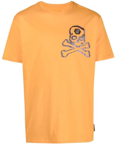 Philipp Plein Skull&bones Tシャツ - オレンジ