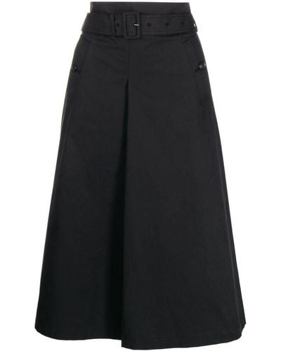 Goen.J Belted High-waist A-line Skirt - Black