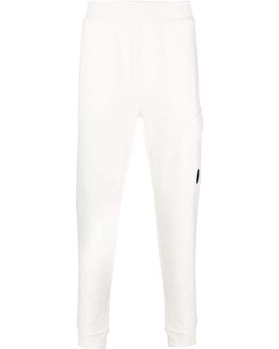 C.P. Company Diagonal Raised Fleece Sweatpants - White