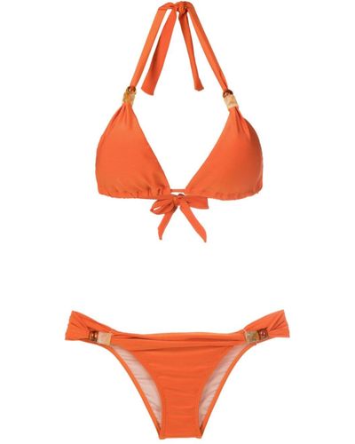 Adriana Degreas Bikini mit Perlen - Orange