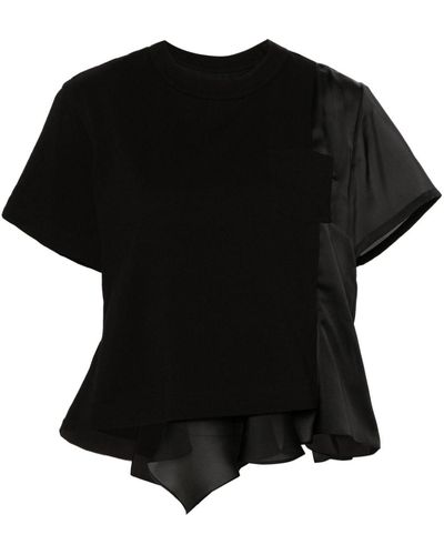 Sacai デコンストラクテッド Tシャツ - ブラック