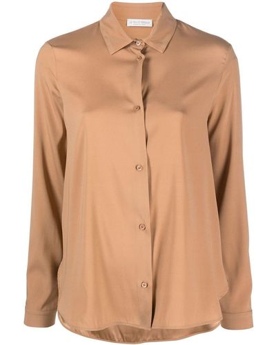 Le Tricot Perugia Classic Button-up Shirt - Brown