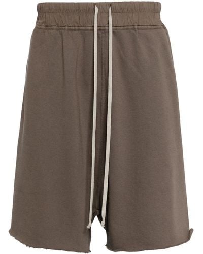 Rick Owens Cotton Drop-crotch Shorts - Brown