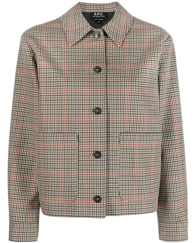 A.P.C. New Nikkie Checked Cotton Jacket - Gray