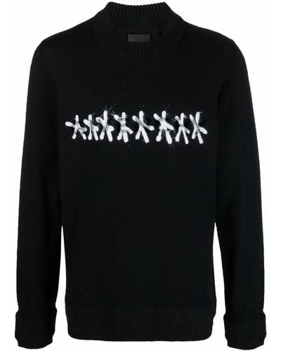 Givenchy Graphic-print Long-sleeve Sweater - Black