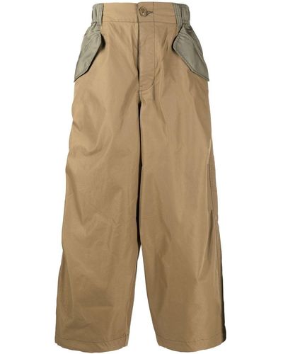 FIVE CM Logo-patch High-waisted Trousers - Natural