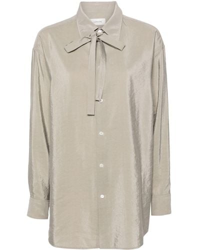 Lemaire Tie-detail Satin Shirt - Natural
