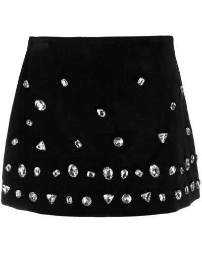 Vivetta Crystal-embellished High-waist Miniskirt - Black