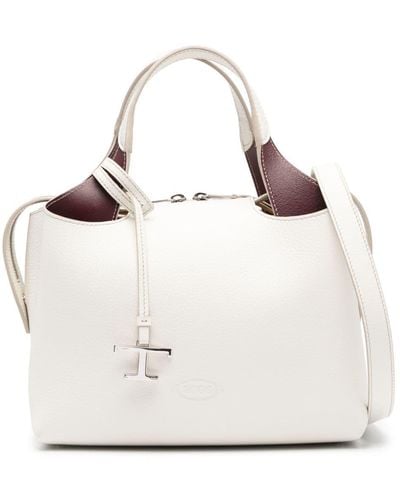 Tod's Bauletto Leather Tote Bag - White