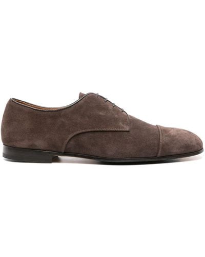 Doucal's Lace-up Suede Derby Shoes - Brown