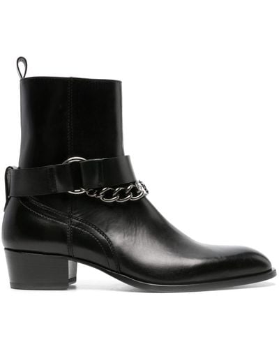 Roberto Cavalli Chain-link Leather Boots - Black