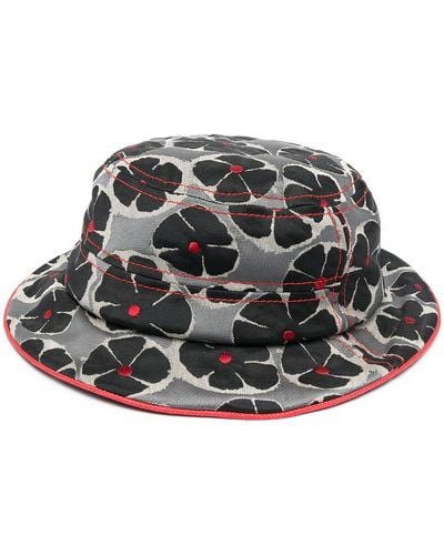 10 Corso Como Floral-print Stitched Bucket Hat - Black