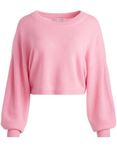 Alice + Olivia Posey Cropped Sweater - Pink