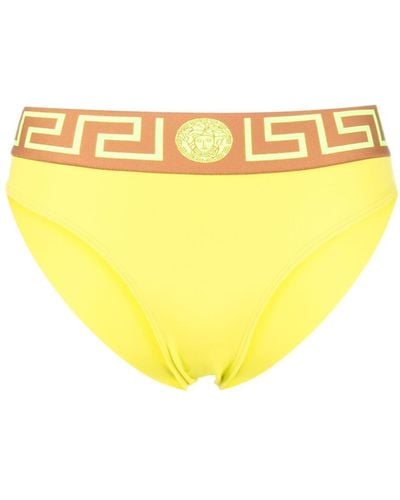 Versace Bragas de bikini con motivo Greca - Amarillo