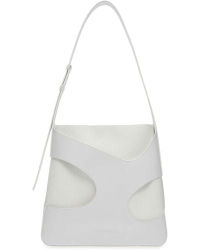 Ferragamo Textured Shoulder Bag - White