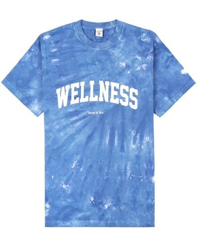 Sporty & Rich Logo-print Cotton T-shirt - Blue