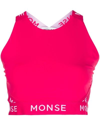 Monse Logo-print Halterneck Sports Top - Pink
