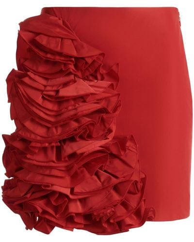Bally Duchesse Ruffle-detail Mini Skirt - Red