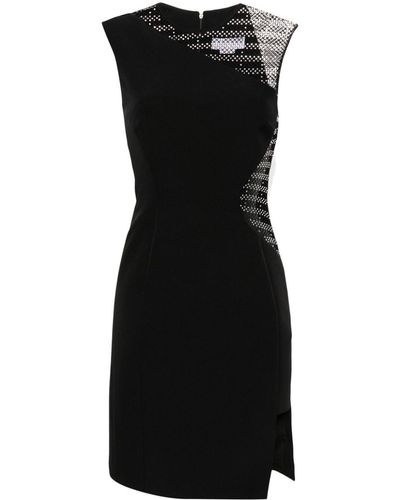 Genny Paneled Crystal-embellished Minidress - Black