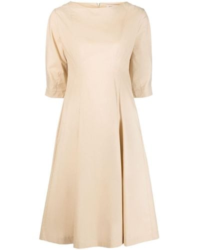 Gentry Portofino Box-pleat Cotton Midi Dress - Natural