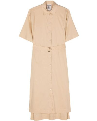 Semicouture Poplin Belted Shirtdress - Natural